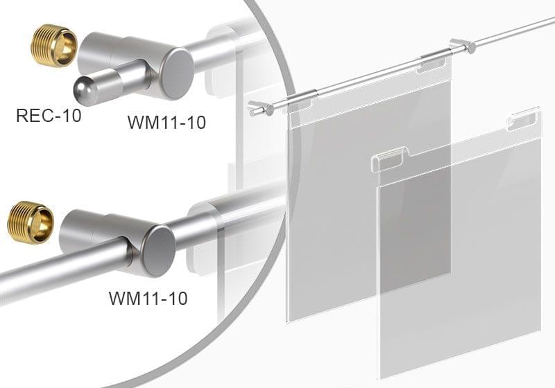 Wall Mounted Horizontal Rods for Suspension Signs and Displays | Nova Display Systems