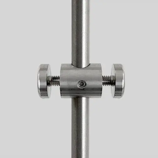 Support with M6 Stud-Cap Double-Sided for Panels with Holes – Non-Removable (#304 Stainless Steel)