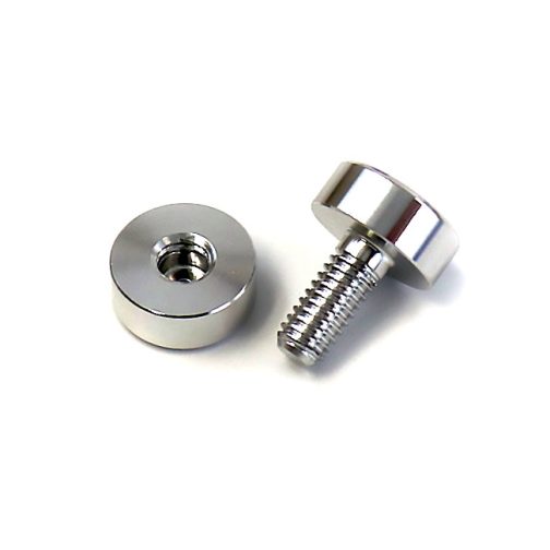 10mm (3/8″) Diameter Screw Cap Set / Material Connector with M4 Stud. Satin Anodized Finish.