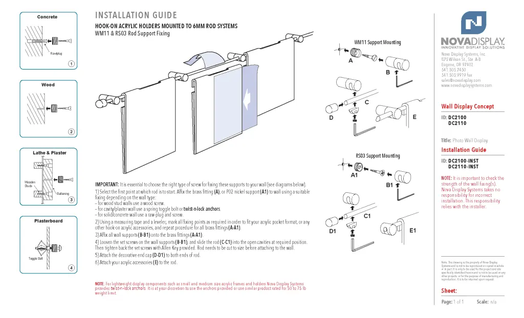 Photo Wall Display / Wall Display Idea Concept / INSTALL-GUIDE