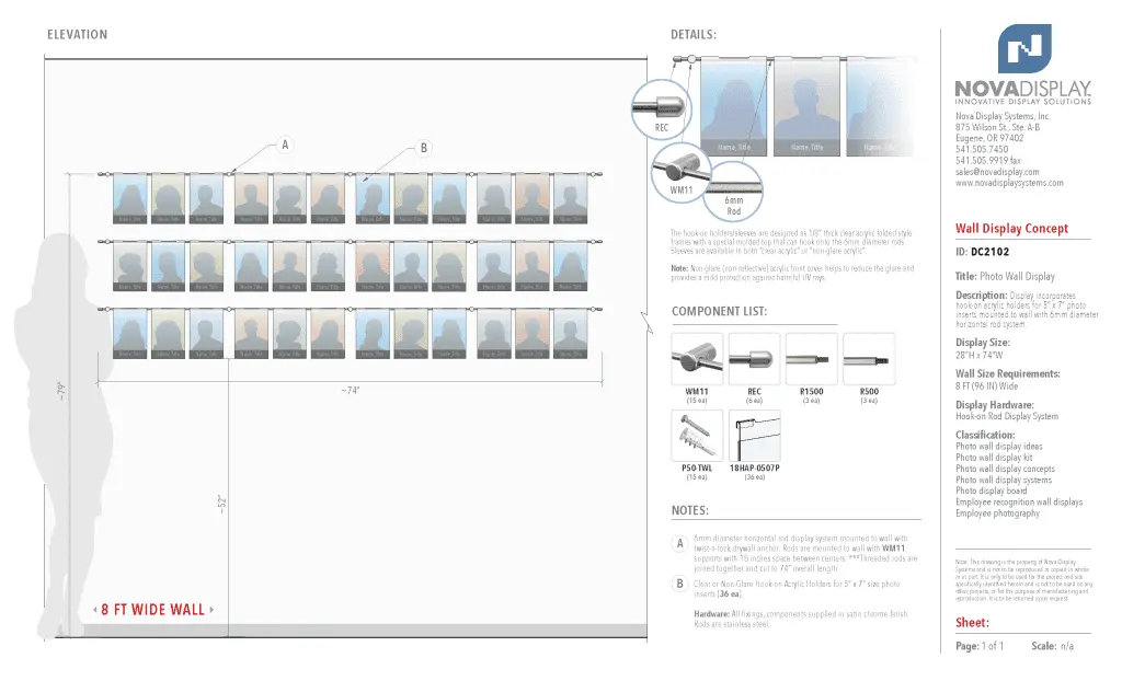 DC2102 Photo Wall Display / Wall Display Idea Concept