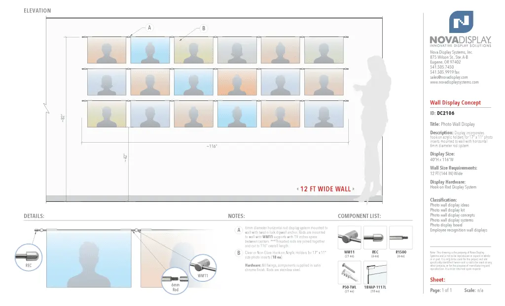 DC2106 Photo Wall Display / Wall Display Idea Concept