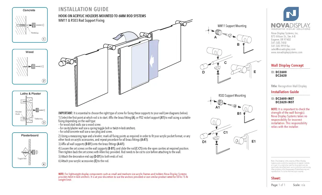 Recognition Wall Display / Wall Display Idea Concept / INSTALL-GUIDE