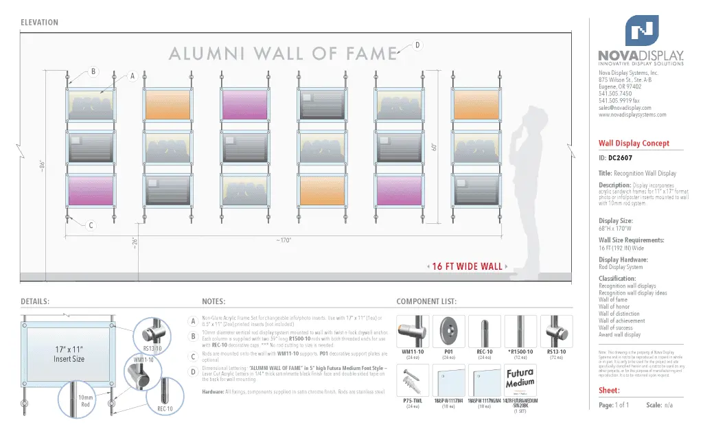 DC2607 Recognition Wall Display / Wall Display Idea Concept / Alumni Wall of Distinction