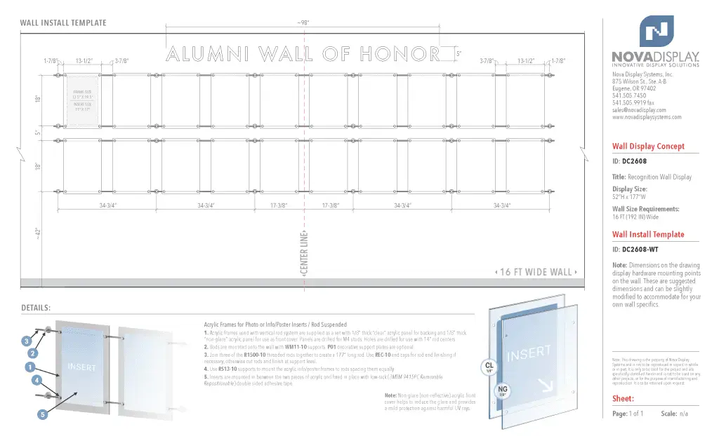 DC2608 Recognition Wall Display / Wall Display Idea Concept / Alumni Wall of Honor