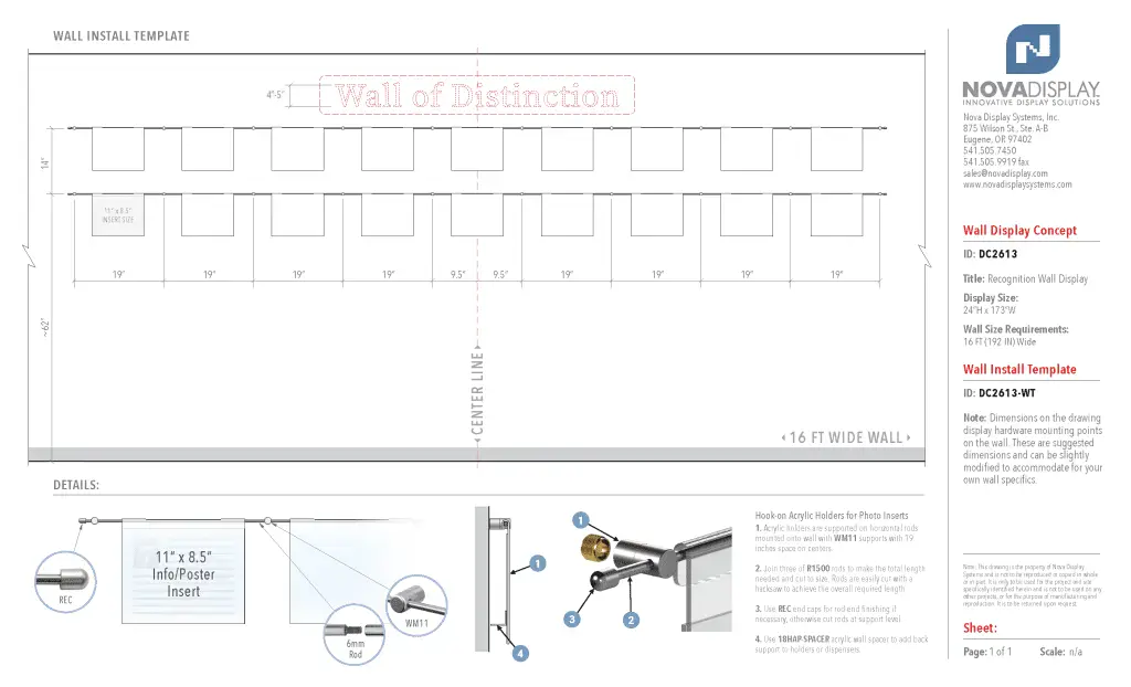 DC2613 Recognition Wall Display / Wall Display Idea Concept / INSTALL-GUIDE