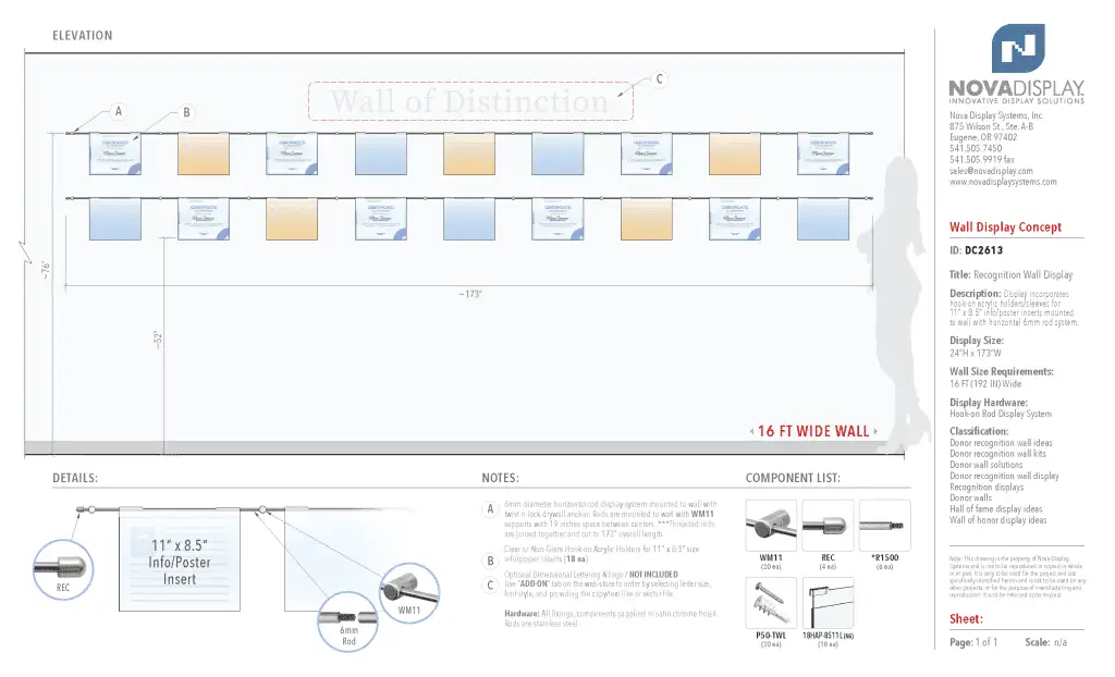 DC2613 Recognition Wall Display / Wall Display Idea Concept / Certificate Wall Display / Wall of Distinction