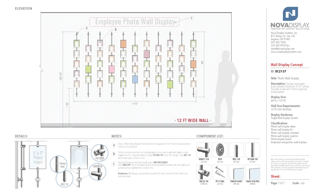 DC2137 Photo Wall Display / Wall Display Idea Concept / Employee Photo Wall Display