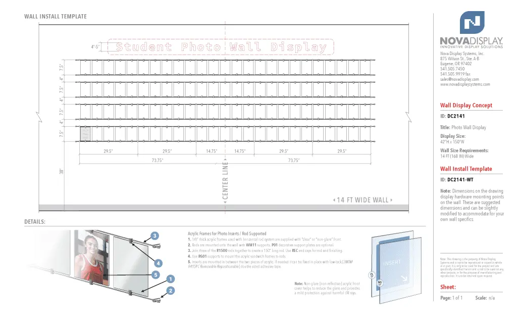 DC2141 WALL-TEMPLATE for Photo Wall Display / Wall Display Idea Concept / Student Photo Wall Display