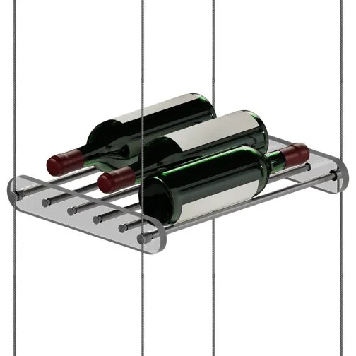 DC3311 Wine-Cellar Display Rack with Cable Suspended Shelves (10FT WALL)