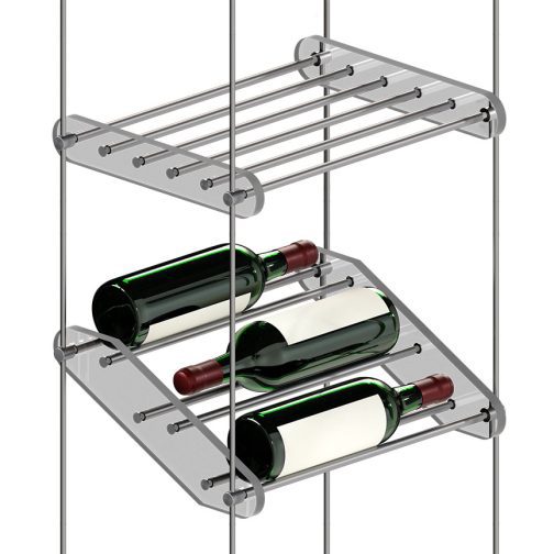 DC3302 Wine-Cellar Display Rack with Rod Suspended Shelves (10FT WALL)