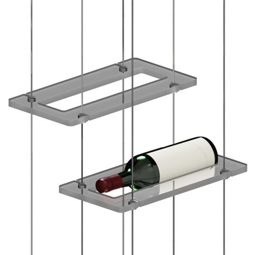 DC3305 Wine-Cellar Display Rack with Cable Suspended Shelves (10FT WALL)