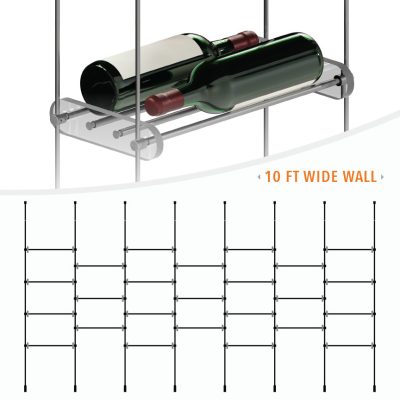 DC3300 Wine-Cellar Display Rack with Rod Suspended Shelves (10FT WALL)