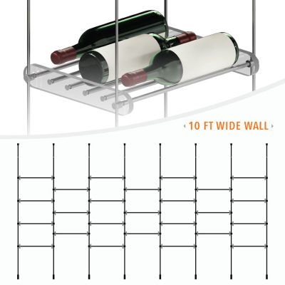 DC3301 Wine-Cellar Display Rack with Rod Suspended Shelves (10FT WALL)