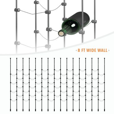 DC3307 Wine-Cellar Display Rack with Rod Suspended Cradle Shelves (8FT WALL)