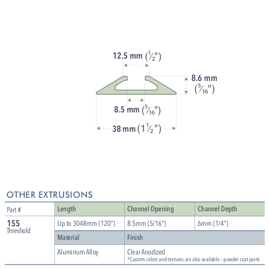 Specifications for 155/72/L