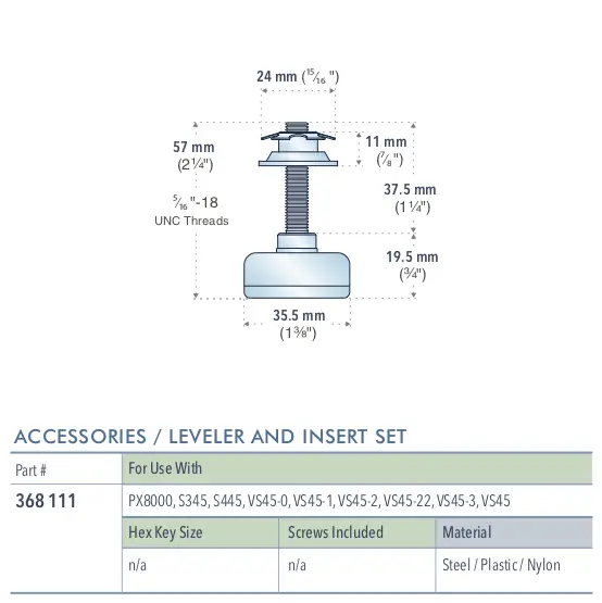 Specifications for 368-111