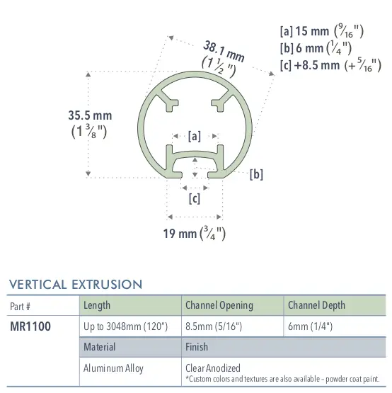 Specifications for MR1100/72/L