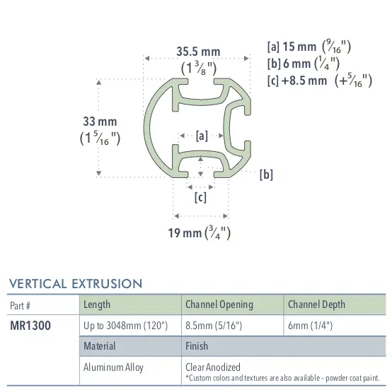 Specifications for MR1300