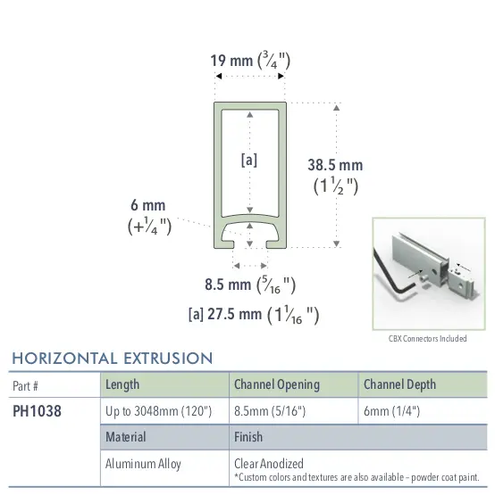 Specifications for PH1038/72/L