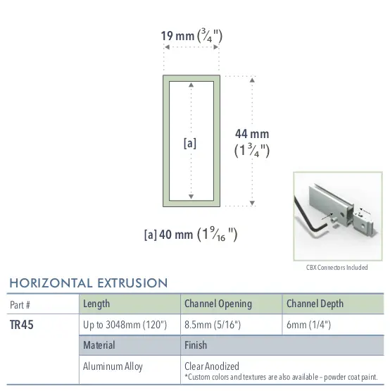 Specifications for TR45/-/L/C