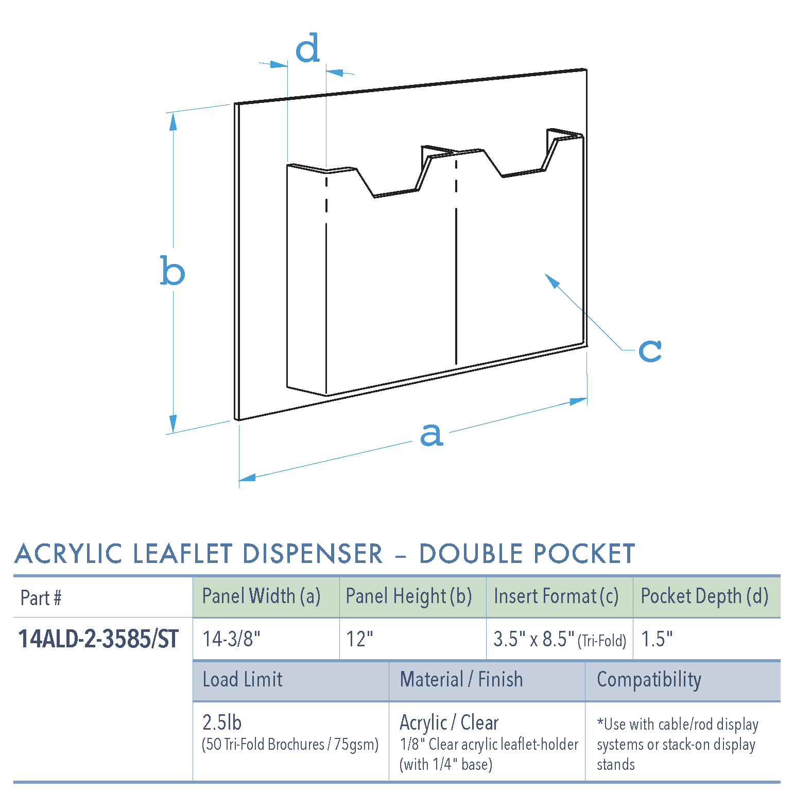 Specifications for 14ALD-2-3585-ST