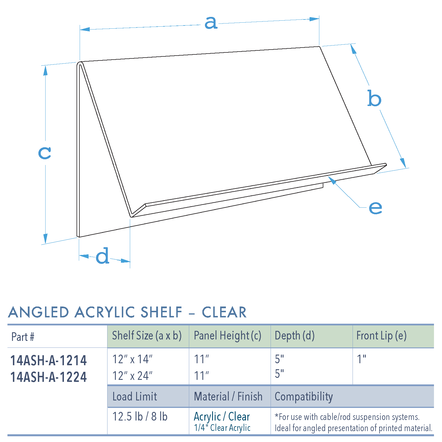 Specifications for 14ASH-A-1214-24