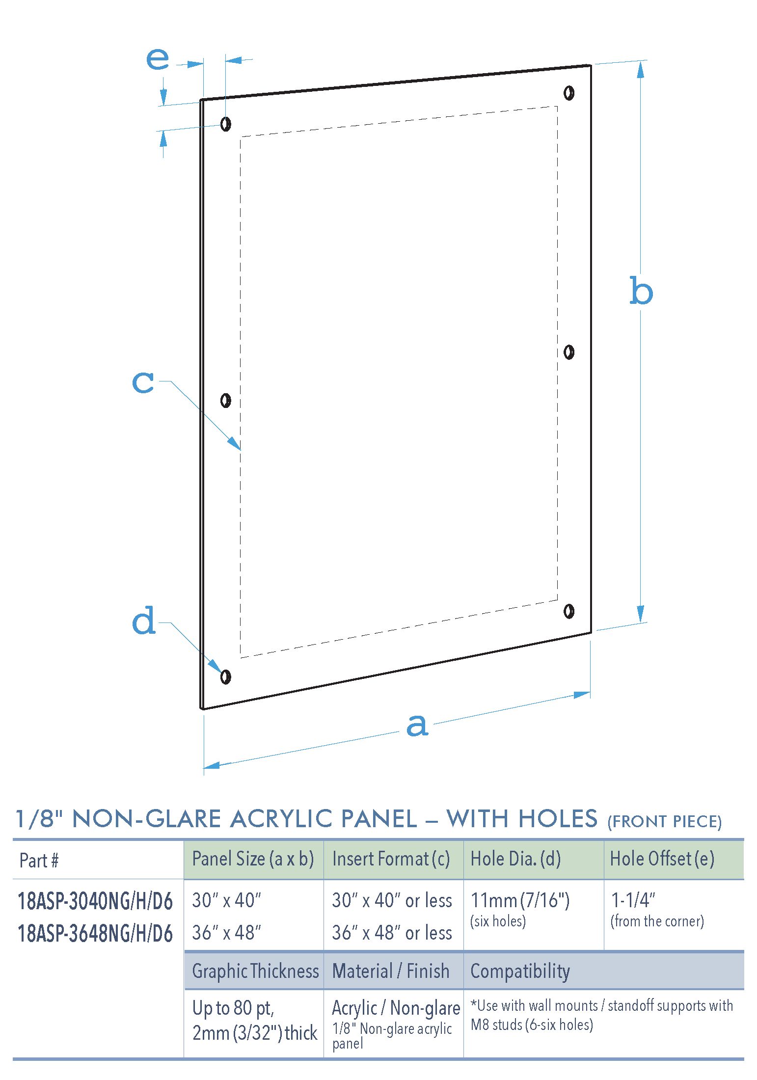 Specifications for 18ASP-LARGE-NG-M8-D6