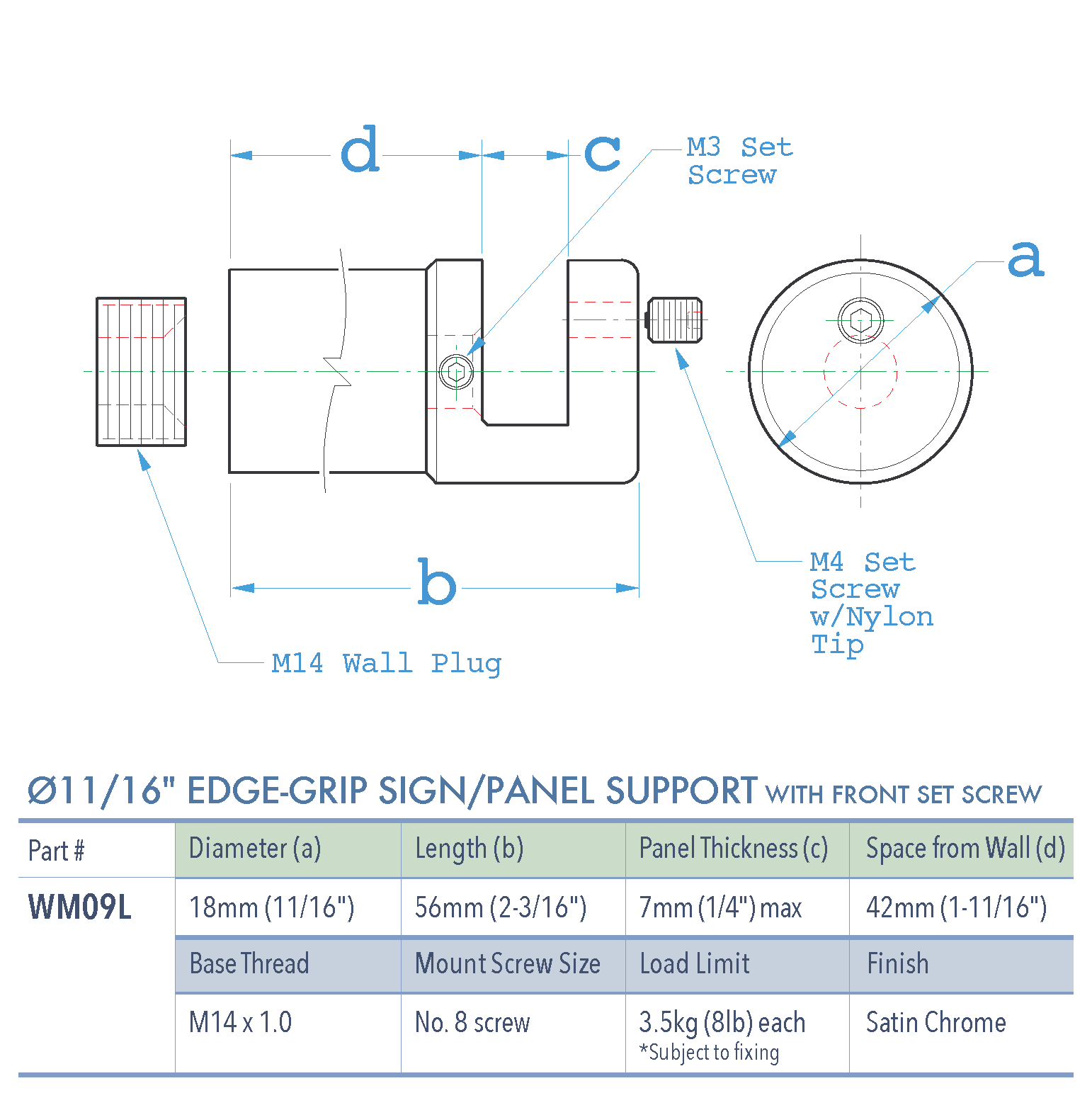 Specifications for WM09L
