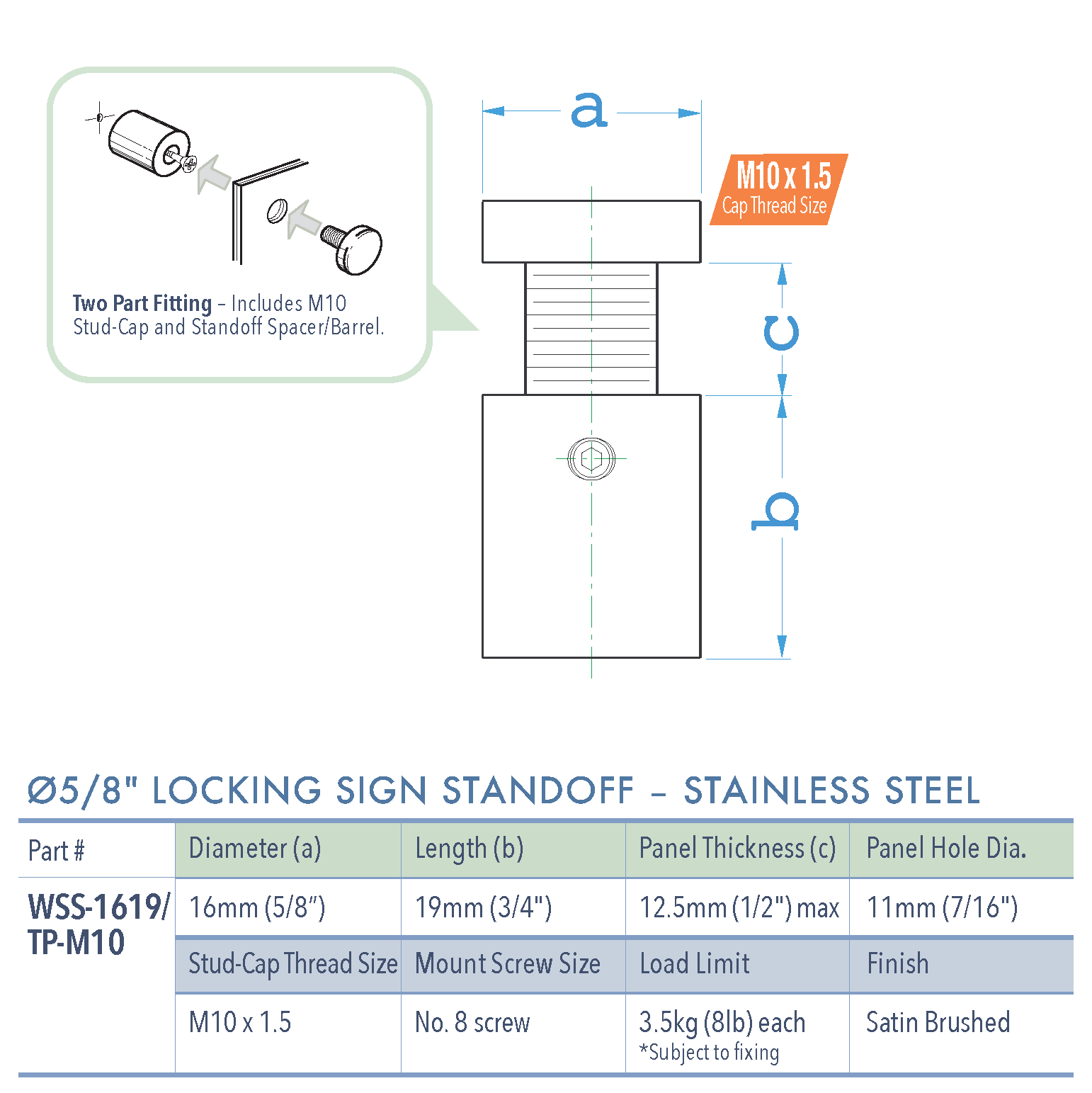 Specifications for WSS-1619-TP-M10