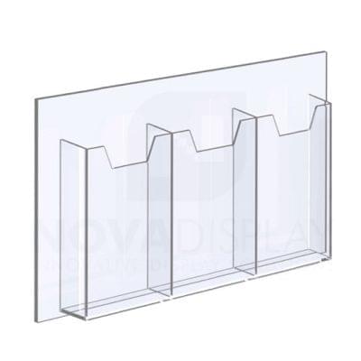 14ALD-3-3585P-IP 1/8″ Clear Acrylic Leaflet Dispenser / Literature Holder – Treble Pocket