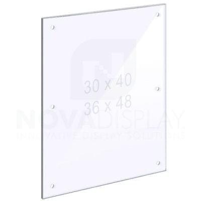 14ASP-PANEL-M8:D6-LR 1/4″ Clear Acrylic Panel with Holes for M8 Studs – Polished Edges.