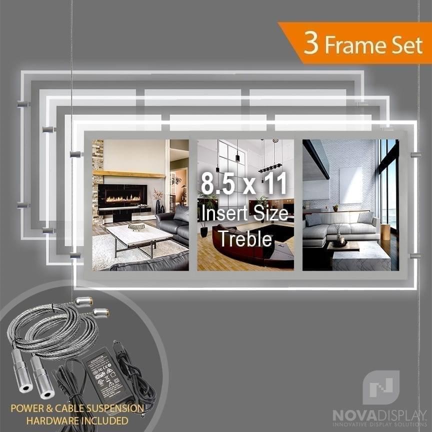 LP-3-8511P Glow-Edge LED Backlit Window Display Treble with Cable Suspension Set
