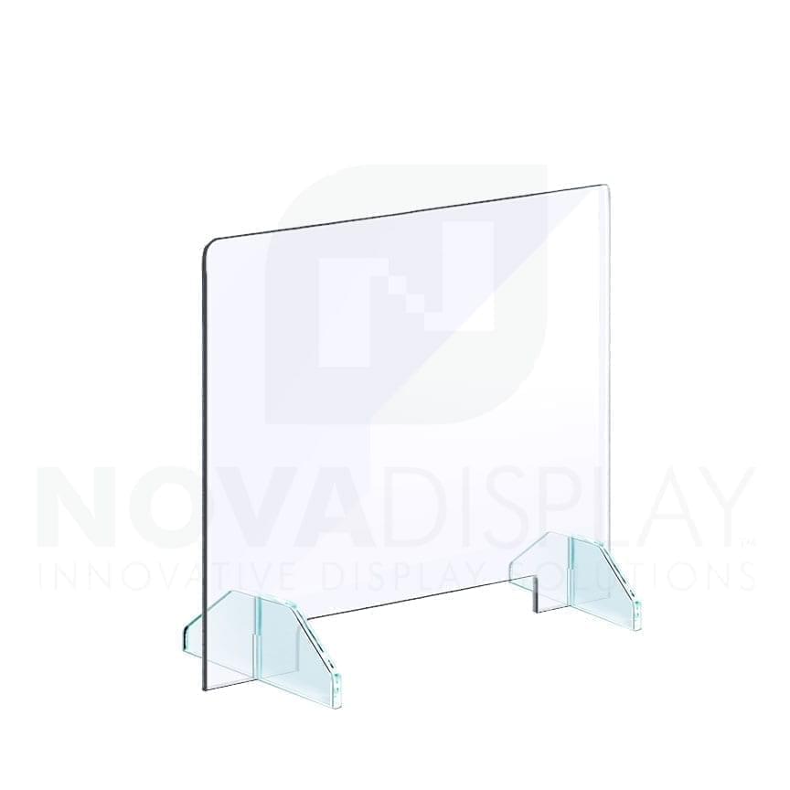 Clear Acrylic Sneeze Guard with Removable Acrylic Base / Free-standing