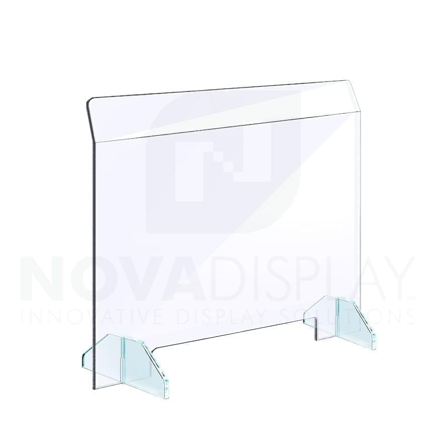 Clear Acrylic Sneeze Guard with Removable Acrylic Base / Free-standing
