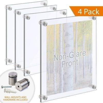 Extra-Large Acrylic Frames Wall Mounted with Standoffs