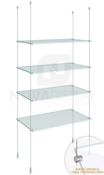 KSI-004PLEX Cable Suspended Acrylic Shelving Display Kit
