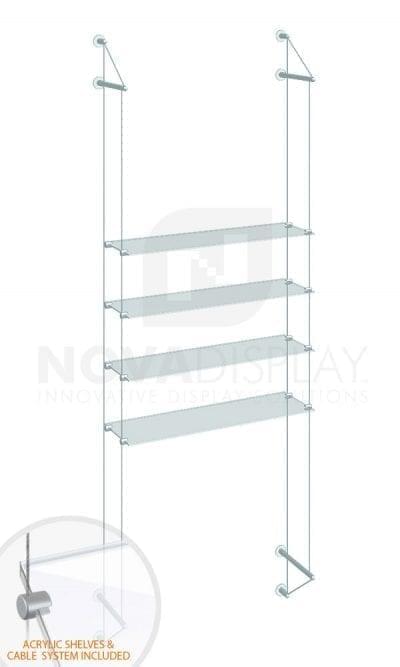 KSI-033PLEX Cable Suspended Acrylic Shelving Display Kit