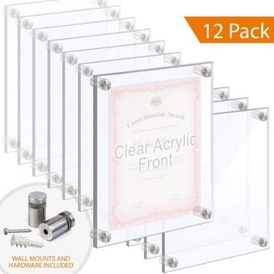 1/2″ Thick Acrylic Block Frames with Standoffs / Wall Mounted.