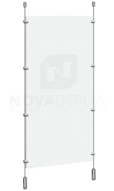 Cable Suspended Partition with Colorless/Frosted Acrylic Panel