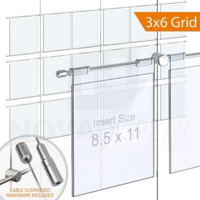 Cable Suspended Hook-on Acrylic Info/Poster Display – Non-Glare