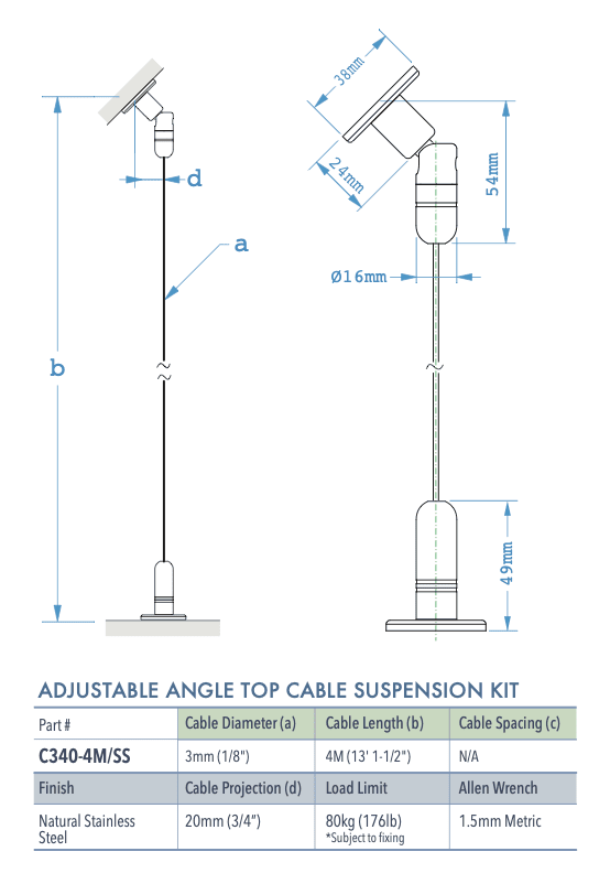 Specifications for C340-4M-SS