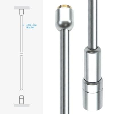 Ceiling-to-Floor Fixing Kit with Three 1.5M Long Rods —4.5M (14’ 9”) Length | Nova Display Systems