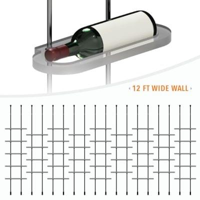 DC3304 Wine-Cellar Display Rack with Rod Suspended Shelves (12FT WALL)