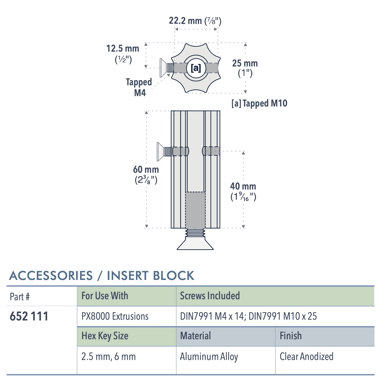 Specifications for 652-111