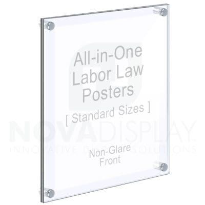 Acrylic Frames for All-in-One Federal and State Labor Law Posters – Poster Display Kit #KASP-505 / Non-Glare Front