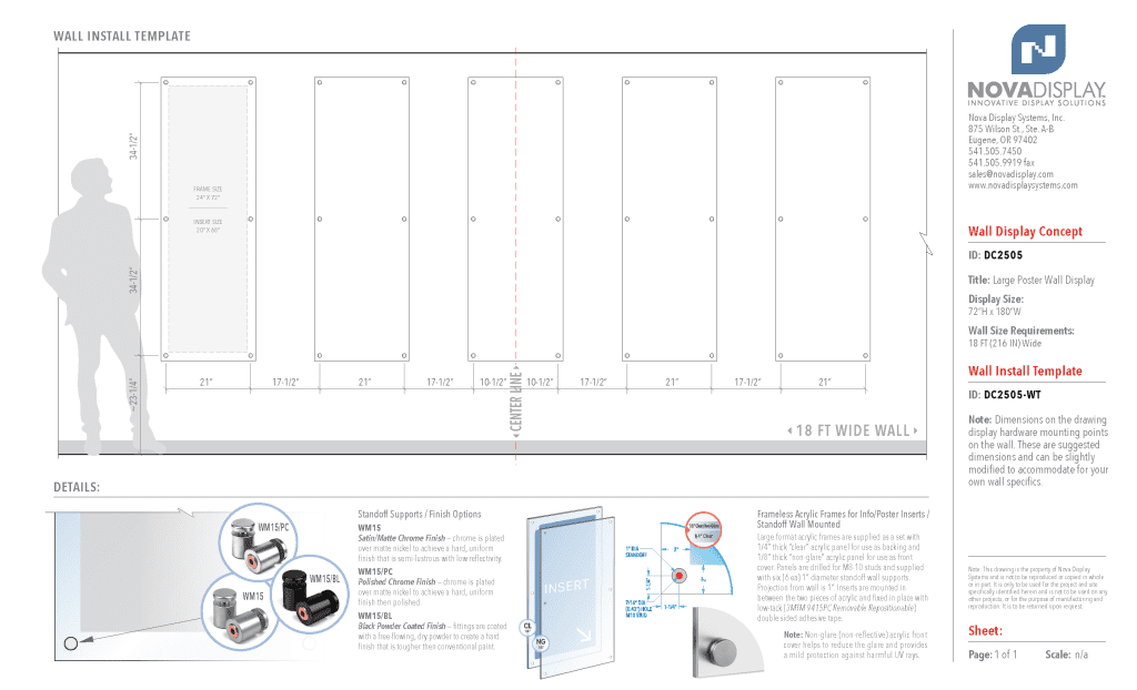 DC2505 Large Poster Wall Display / Wall Display Idea Concept
