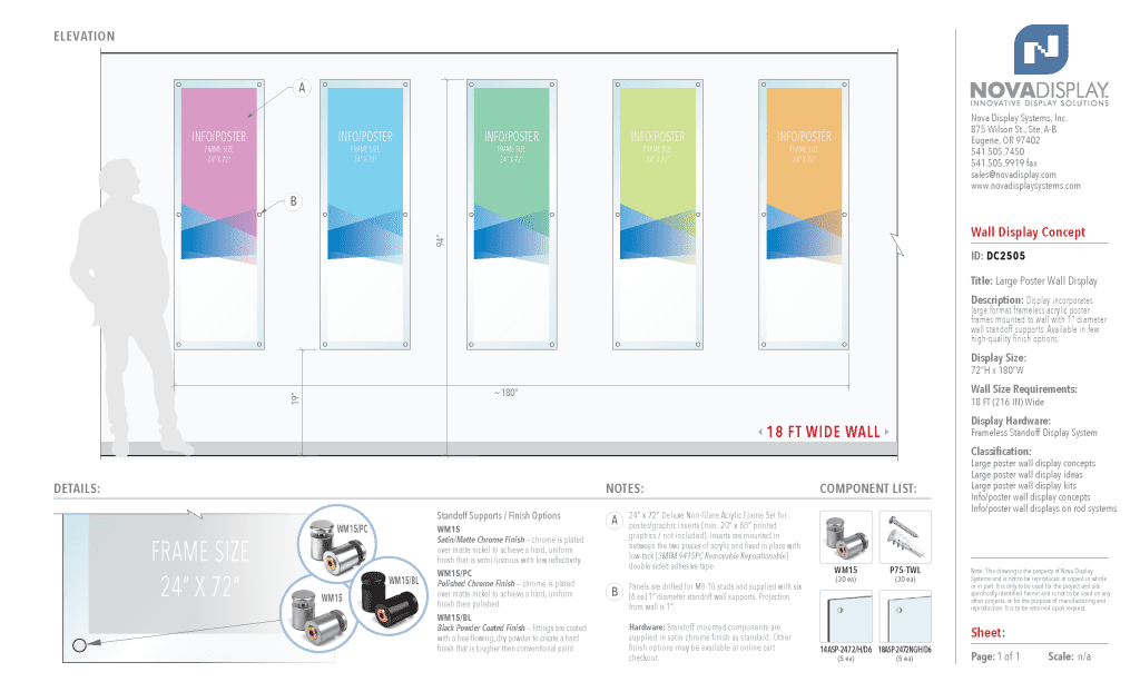 DC2505 Large Poster Wall Display / Wall Display Idea Concept