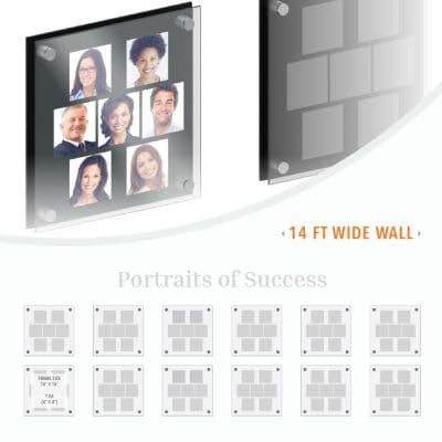DC1223-C Collage Photo Wall Display Concept with Frameless Acrylic Frames