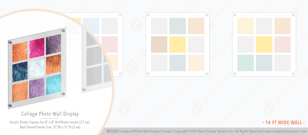 DC1232 Collage Art/Photo Wall Display Concept for 8x8 Inserts